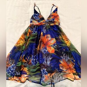Hot Miami Styles Vibrant Floral Mini Dress